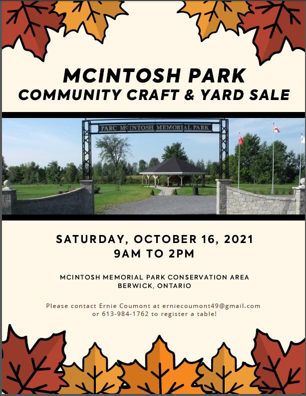 McIntosh Park Community Craft & Yard Sale South Nation Conservation